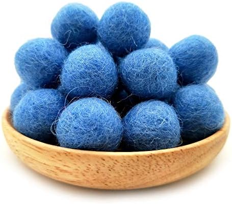 Elaine Room 2cm 20mm Wool Felt Balls Beads 100% Natural Wool Felting Woolen Felted Fabric for Home Decor Dream Catcher DIY Garland Crafts Handcrafts Project DIY (sea Blue 50pcs) - Image 2