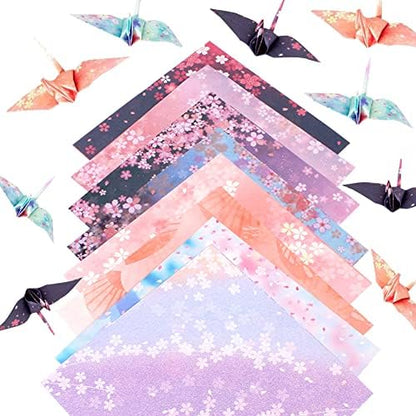 Origami Paper 180 Sheets 6 inches Square 8-12 Colors Differents Color on Both Sides Hand Crafts Origami Paper Arts Creativity by Keaziu
