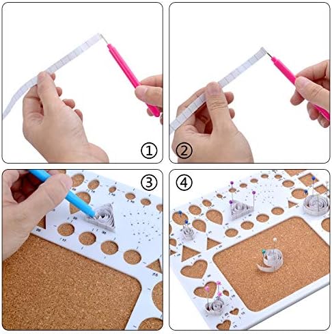 1 Set of Paper Quilling Template Board Quilling Mould with 2pcs Quilling Slotted Tools and 40pcs Pearl Head Pins for DIY Paper Craft - Image 3
