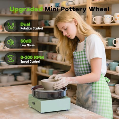 Mini Pottery Wheel for Kids, Beginners, Adults, All-in-one Kit - Image 3