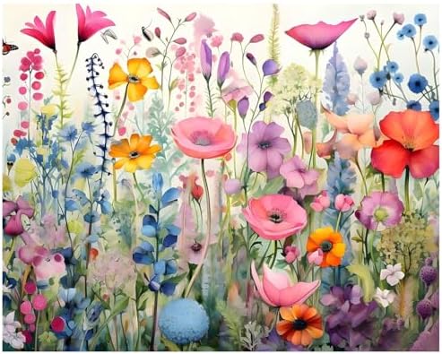 Reivworl Flowers Paint by Numbers Kit for Adults, Wildflowers Paint by Number for Adults, Adult Paint by Number Kits for Gifts and Home Wall Decor 16x20 Inch by Reivworl