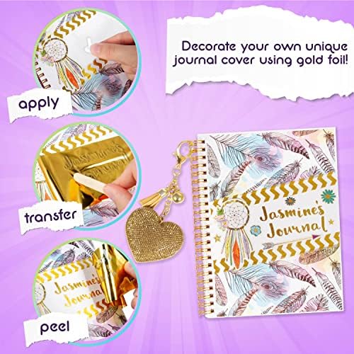 Good Vibes Journal DIY Set by Craft Vibes Only – Personalized Diary - Custom Journals for Girls - Creative Writing Scrapbook Kit - Customize Your Notebook - Pen Included! - Ages 8 & Up - Image 3