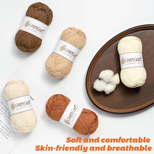 24 Pack 100% Milk Cotton Yarn for Crocheting, 1200g/3150yd Baby Yarn for Crocheting Soft, Fuzzy 5 Ply Cotton Crochet Amigurumi Yarn for Puzzle/Clothes&Crafts(Set B) - Image 5
