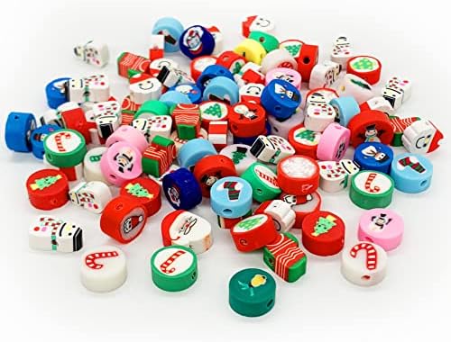 100 Pcs Christmas Polymer Clay Beads Cartoon Heishi Spacer Beads Supplies for DIY Bracelet Earring Necklace Jewelry Making - Image 6