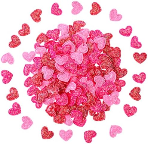Tatuo 300 Pcs Valentine's Day Felt Hearts Decoration Glitter Felt Hearts Confetti Mini Heart Shapes Decorative Confetti for DIY Crafts Valentines Wedding Party Decor(Red, Rose Red, Pink) by Tatuo
