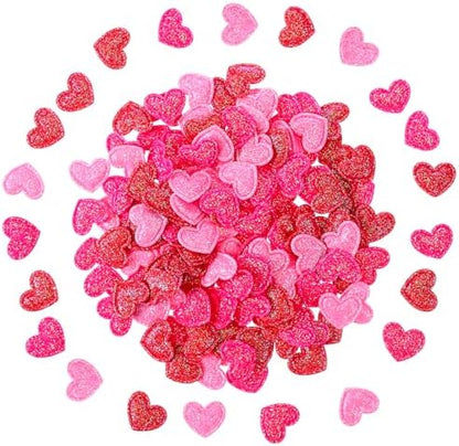 Tatuo 300 Pcs Valentine's Day Felt Hearts Decoration Glitter Felt Hearts Confetti Mini Heart Shapes Decorative Confetti for DIY Crafts Valentines Wedding Party Decor(Red, Rose Red, Pink) by Tatuo