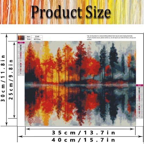 Lake Forest Reflection Stamped Cross Stitch Kits for Adults Beginners - Image 4
