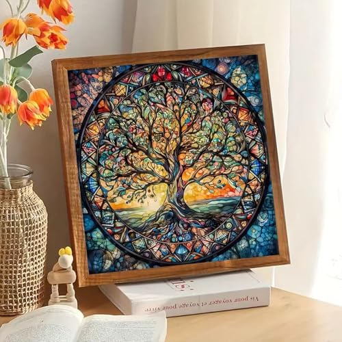 GEMOUJ Paint by Numbers Kits for Adult, Tree of Life Paint by Numbers Kit for Adults Beginners, DIY Tree Acrylic Painting on Canvas for Adult, Home Wall Decor 16 x 16 inch - Image 3