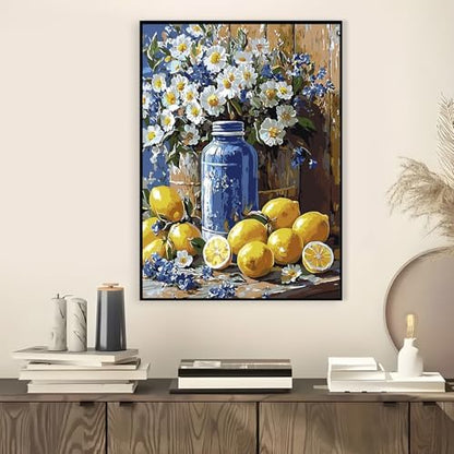 AWLNKMC Lemon Daisy Bottle Paint by Numbers for Adults, DIY Paint by Numbers Kits for Adults Beginners Without Frame, Acrylic Paint on Canvas Painting Kits for Home Decor 16x20 Inch - Image 2