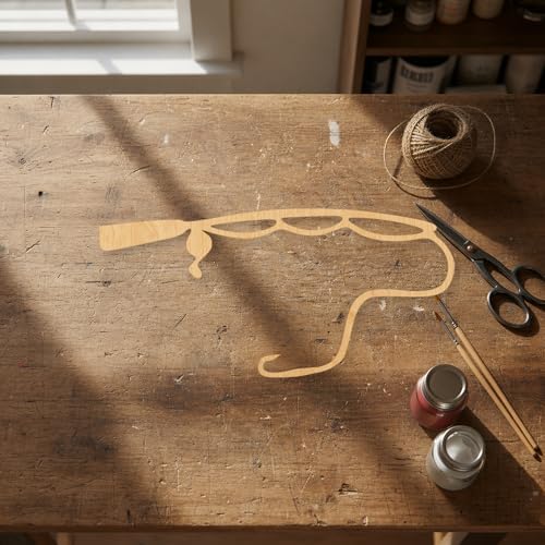 Fishing Pole Wood Cutout Craft Blank, Unfinished Baltic Birch DIY Shape for Crafts and Decor - 8 Inch, 1/8 Inch Thick - Image 4