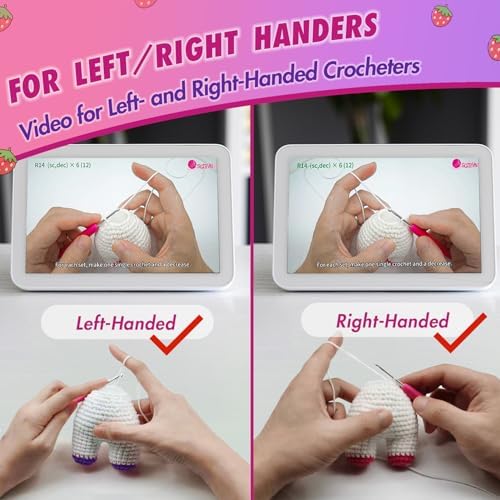 SGIBYN Crochet Kit for Beginners with Video - DIY Strawberry Cow Amigurumi - Image 4