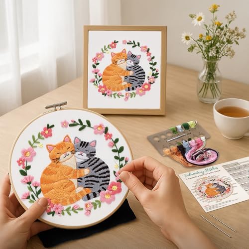 Nuberlic Cat Embroidery Kit for Beginners Adults - Image 2
