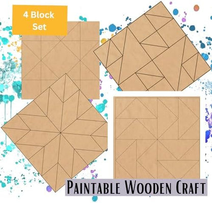 6" Barn Quilt Kit Set 4 | Old Maid, HST, Flying Geese, Milky Way Star - Image 6
