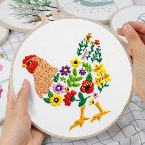 Louise Maelys Hen Embroidery Kit for Beginners Farmhouse DIY Craft - Image 5