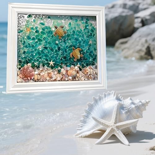 Mosaic Kit for Adults Ocean Inspired Sea Art - Turtle Shell Wall Decor Set DIY Tools, Complete Resin, Framework, Mosaic Stained Glass Pieces, Creative Craft Kits for Beginners, Handmade Birthday Gifts - Image 7