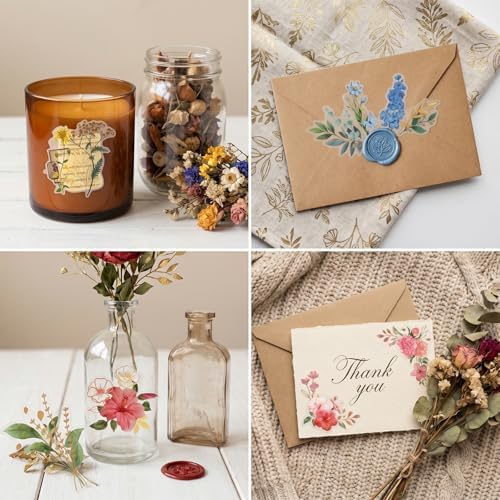 Pengxiaomei 210 Flower Stickers, Self-Adhesive Scrapbooking Stickers - Image 6