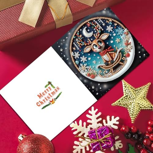 6pcs DIY Diamond Art Christmas Cards Kit with Envelopes & Tools-Diamond Dot Greeting Cards,Xmas 5D Rhinestones Painting for Adults,DIY Craft Family Friend Xmas Gifts(Christmas Snowman) - Image 7