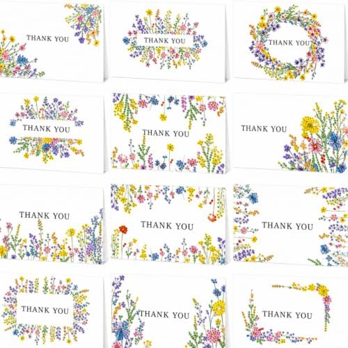 Saillong 12 Pack Thank You Diamond Painting Greeting Cards with Envelopes by Saillong