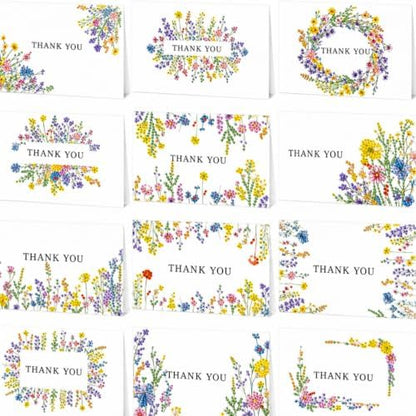 Saillong 12 Pack Thank You Diamond Painting Greeting Cards with Envelopes by Saillong