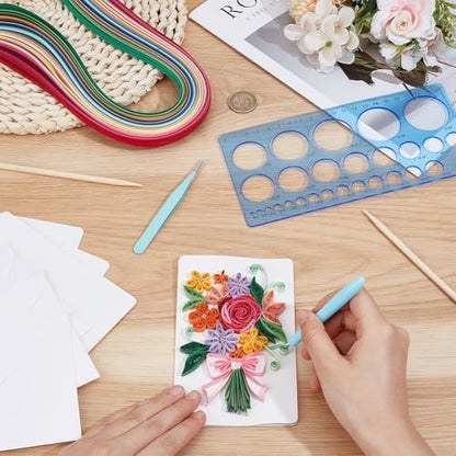 WEBEEDY 20 Sets DIY Bouquet Quilling Greeting Card Kit Paper Quilling Kit with Instruction for Adults Beginners 5 Styles Flower Combinations Card Making for Wedding Anniversary Birthday - Image 4