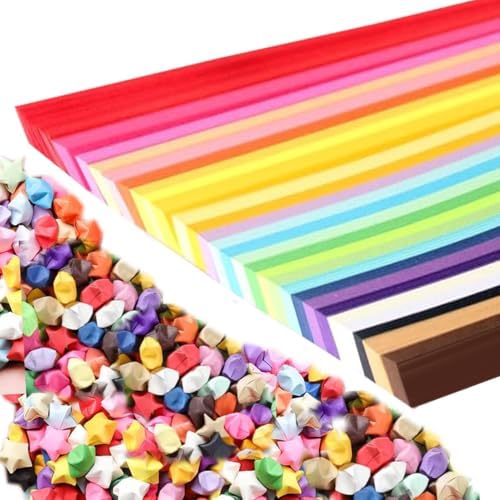 Star Origami Paper, DIY origami paper star strips(27-Color 1030 sheets) by Niidder