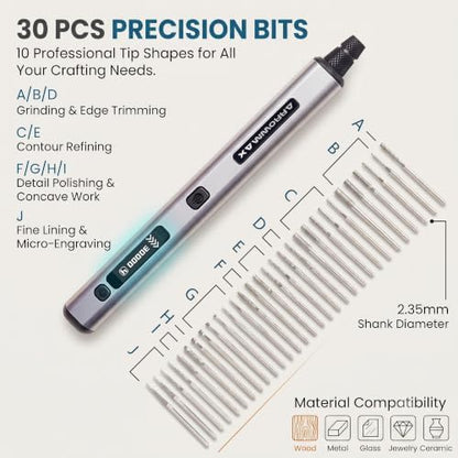 ARROWMAX Engraving Pen for Metal Wood Glass Plastic with OLED, 30000 RPM - Image 6