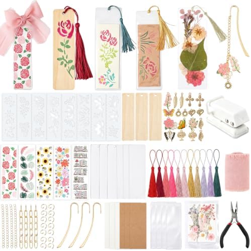Fuyoooo 30 Set DIY Bookmark Making Kit, 5 Styles Bookmark with Tools by Liraitoya