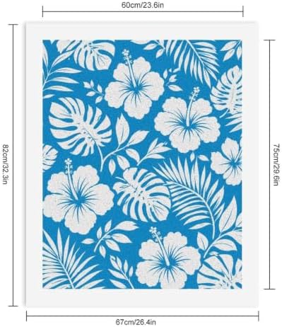 Bozfoxa Paint by Numbers Kit for Adults Beginner Blue Tropical Floral - Image 2