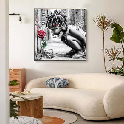 Jiqinsiye Girl Adults Paint by Number Kits,Flowers Painting by Number Kits on Canvas,Large Color by Numbers Adult Watercolor Gifts for Friends Wall Decor - Image 6