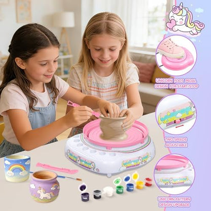 Weilim Pottery Wheel for Kids Beginners, Air-Dry Clay & Paint Kit Ages 6-12 - Image 4