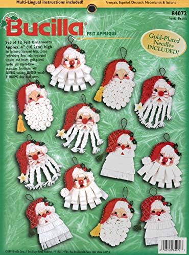 Bucilla Santa Beards Felt Applique Ornament Kit 84072 by Bucilla