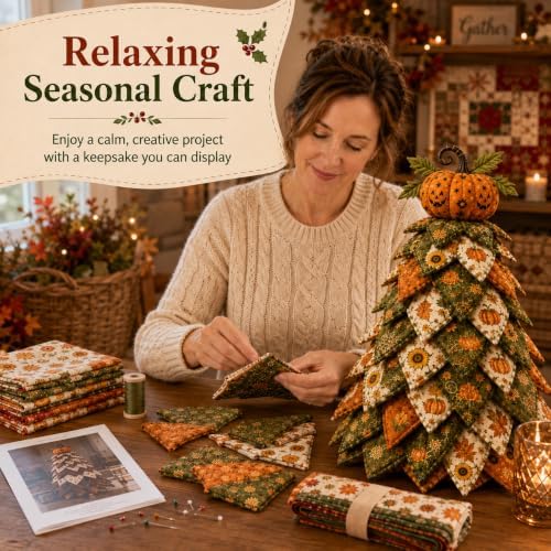 2026 New Christmas & Halloween DIY Quilted Fabric Tree Kit, 3D Layered Sewing Craft Set for Beginners, Christmas Tree Quilt Kit, Handmade Tabletop Holiday Decor, Gift for Craft Lover - Image 7
