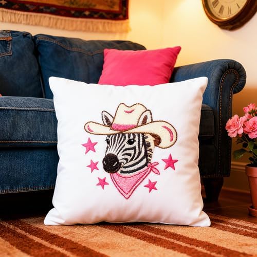 BEUNITONE 4 Set Embroidery Kit for Beginners, Animal Cowboy Patterns Cross Stitch Kits, Needlepoint Kits for Adults with Hoop, Cute Hand Embroidery Patterns for Cloth and Home Decor - Image 7