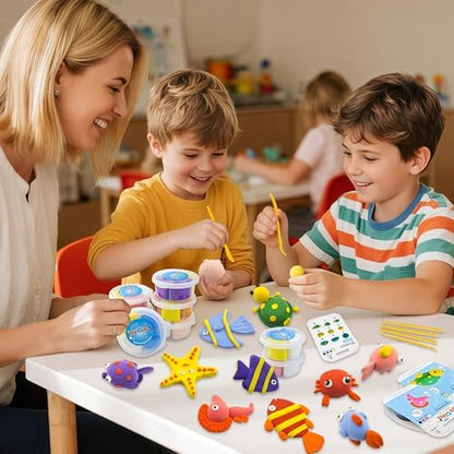 Air Dry Clay for Kids,12 Box Sea Animal Modeling Clay Art Craft Kit,Ultra Soft & Mess-Free, with Sculpting Tools, Tutorials, Ideal Gift for Boys Girls Birthday Christmas Party Favor - Image 5