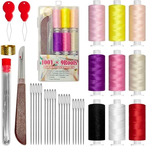 QCZKB Sewing Kit Gifts for Adults Woman Grandma Beginner Traveler, Portable Sewing Supplies Accessories with Sewing Thread, Needles, Tool kit by QCZKB
