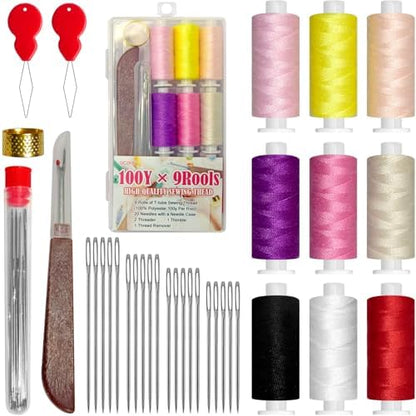 QCZKB Sewing Kit Gifts for Adults Woman Grandma Beginner Traveler, Portable Sewing Supplies Accessories with Sewing Thread, Needles, Tool kit by QCZKB