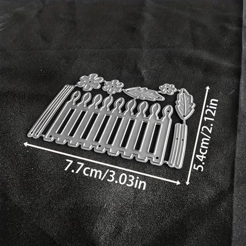 Lapoo Flowers Cutting Die for Scrapbooking - Durable Metal Cutting Die for DIY Scrapbook Photo Album Decorative Paper Card, Metal Card Making Supplies (Flowers in The Fence 3 x 2.1 in) - Image 2