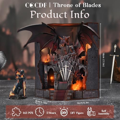 CCCDF Throne of Blades Book Nook Kit, Beginner 3D Wooden Puzzle for Adults - Image 3