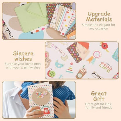 DIY Greeting Card Kits Includes 16 Cards 16 Envelopes with Decoration Accessories Handmade DIY Greeting Card Making Kits Personalized Set for Kids Adults(green) - Image 5