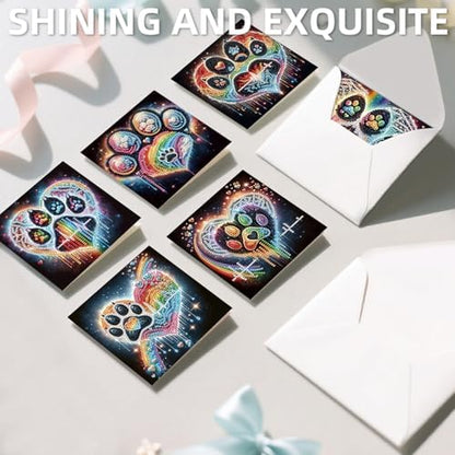 12Pcs DIY Diamond Art Greeting Cards Kit with Envelopes&Tools - Create Your Own Sparkling Birthday, Thank You, Holiday Cards for Adults & Beginners(Funny Dog) - Image 7