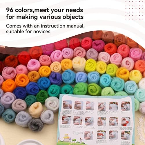 96 Colors Needle Felting Wool Roving for Needle Felting Kit Roving Wool - Image 3