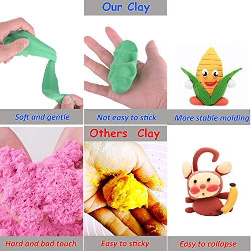 Ecurfu Air Dry Clay 24 Colors, DIY Modeling Clay with Tools, Toy Gifts for Kids - Image 4