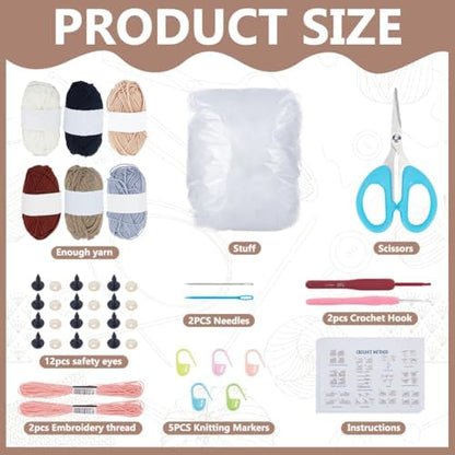 ORIGACH 6 Set Halloween Bat Crochet Kit for Beginners, DIY Cute Amigurumi Yarn Set with Video Guide, Yarn & Tools, Complete Crochet Starter Pack, Crocheting Gifts for Halloween Decor - Image 2