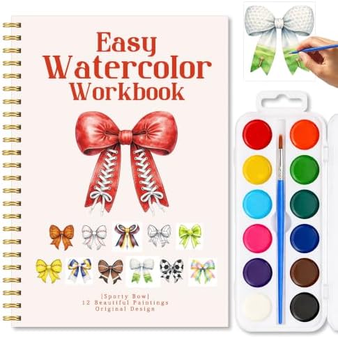 Sports Bow Watercolor Workbook, Athletic Painting Set with Palette Brush by Unknown