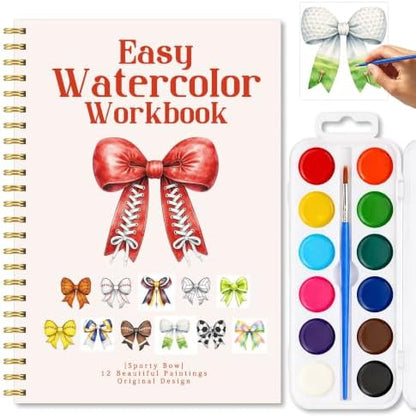 Sports Bow Watercolor Workbook, Athletic Painting Set with Palette Brush by Unknown