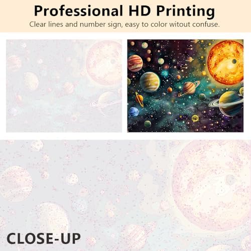 TUMOVO Adults Paint by Number Kits Planets & Vibrant Nebula Digital Art - Image 5
