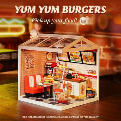 Super Creator-Mini Blocks Model Building Set for Adults, Miniature Plastic House Kit Super Store-Building Blocks Toys for Teens 8-12, DIY Crafts/Hobbies for Teens&Adults (Yum Yum Burgers) - Image 2