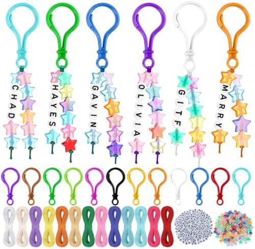 Landical 564 Pcs DIY Bead Keychain Kit Name Key Chain Making Craft by Landical