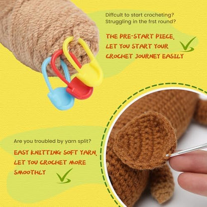 Crochet Kit for Beginners - 2 PCS Crochet Dachshund Beginner Crochet Kit - Image 5