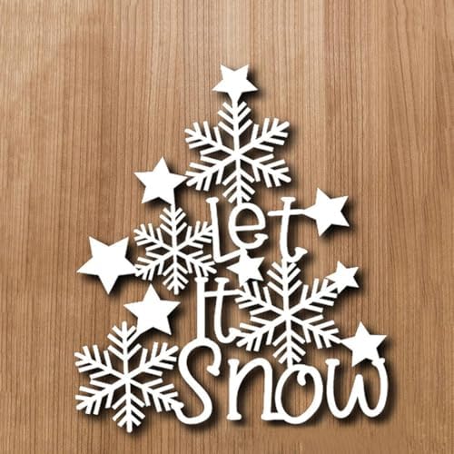 Scrapbooking Die-Cuts, Christmas Metal Cutting Dies for Card Making, Paper Craft Punch Template, Background Embossing Stencils, DIY Album Décor (Star Snowflakes Let It Snow-10x8.6cm) - Image 2